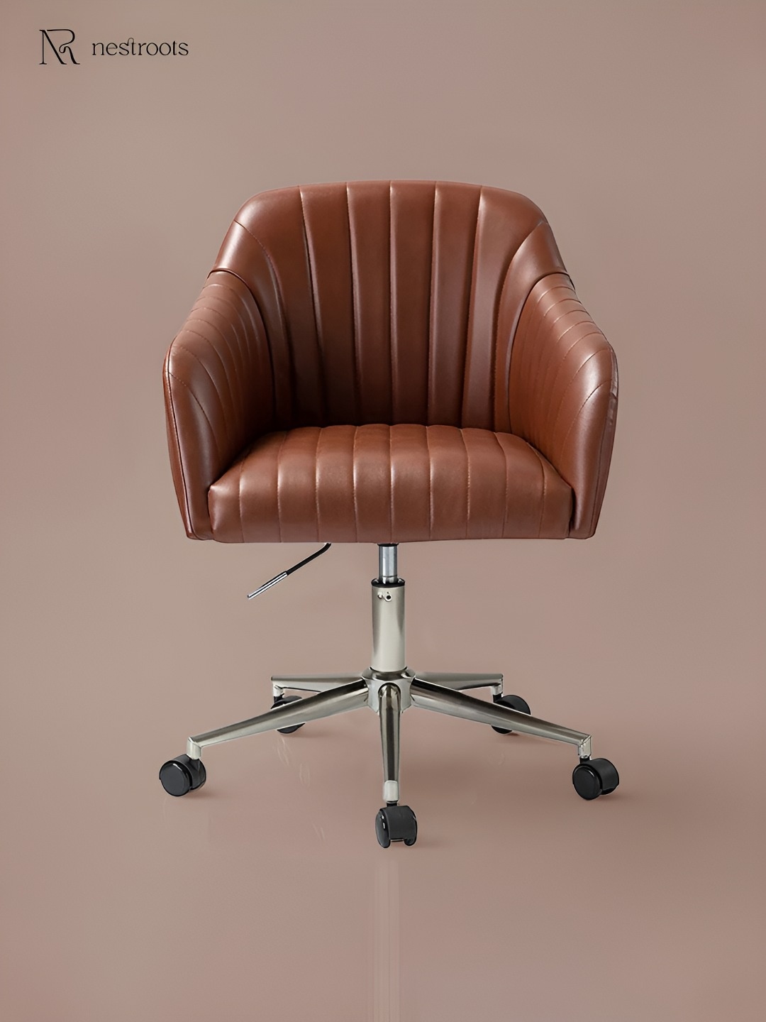 

nestroots Brown Textured Regency Style Home Office Chair