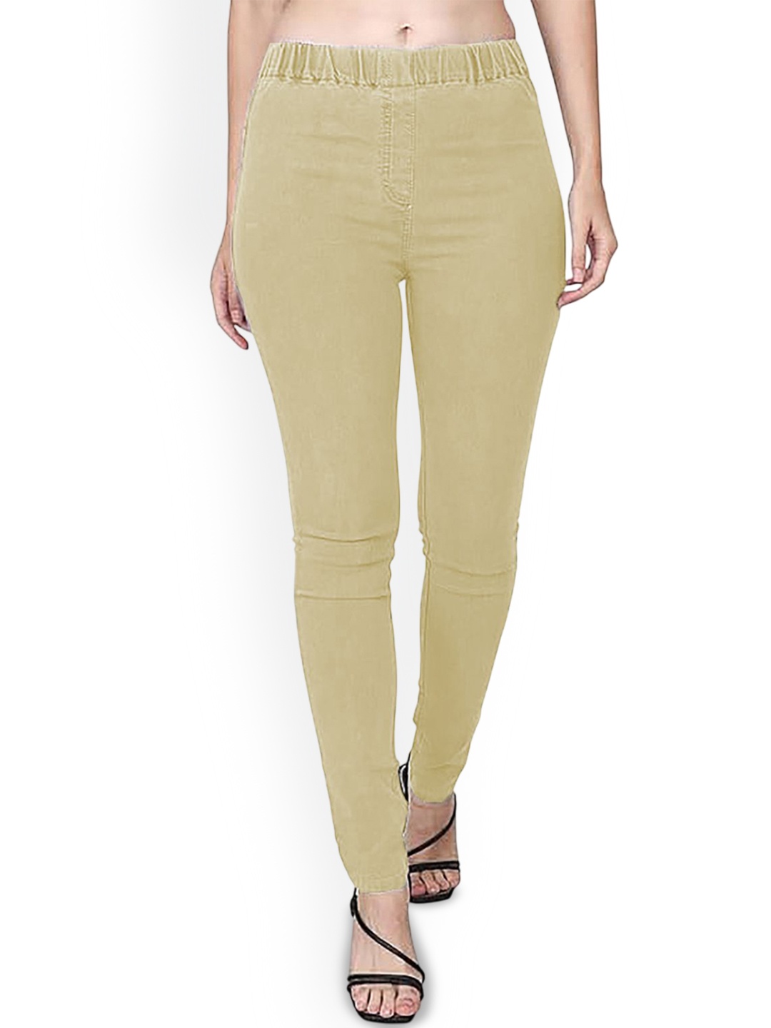 

Trusha Dresses Women Slim Fit Stretchable Jeans, Cream