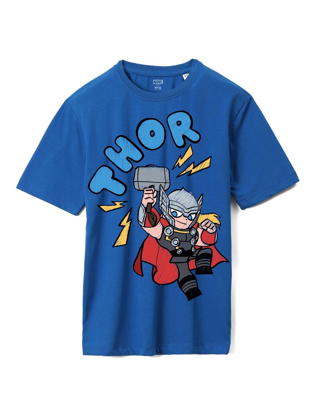 

Wear Your Mind Boys Avengers Printed Pure Cotton T-shirt, Blue