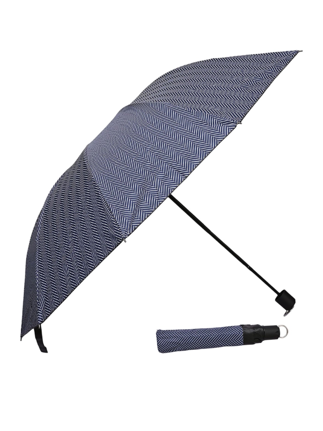 

LOOM LEGACY Manual 3 Fold Floral Umbrellas, Navy blue