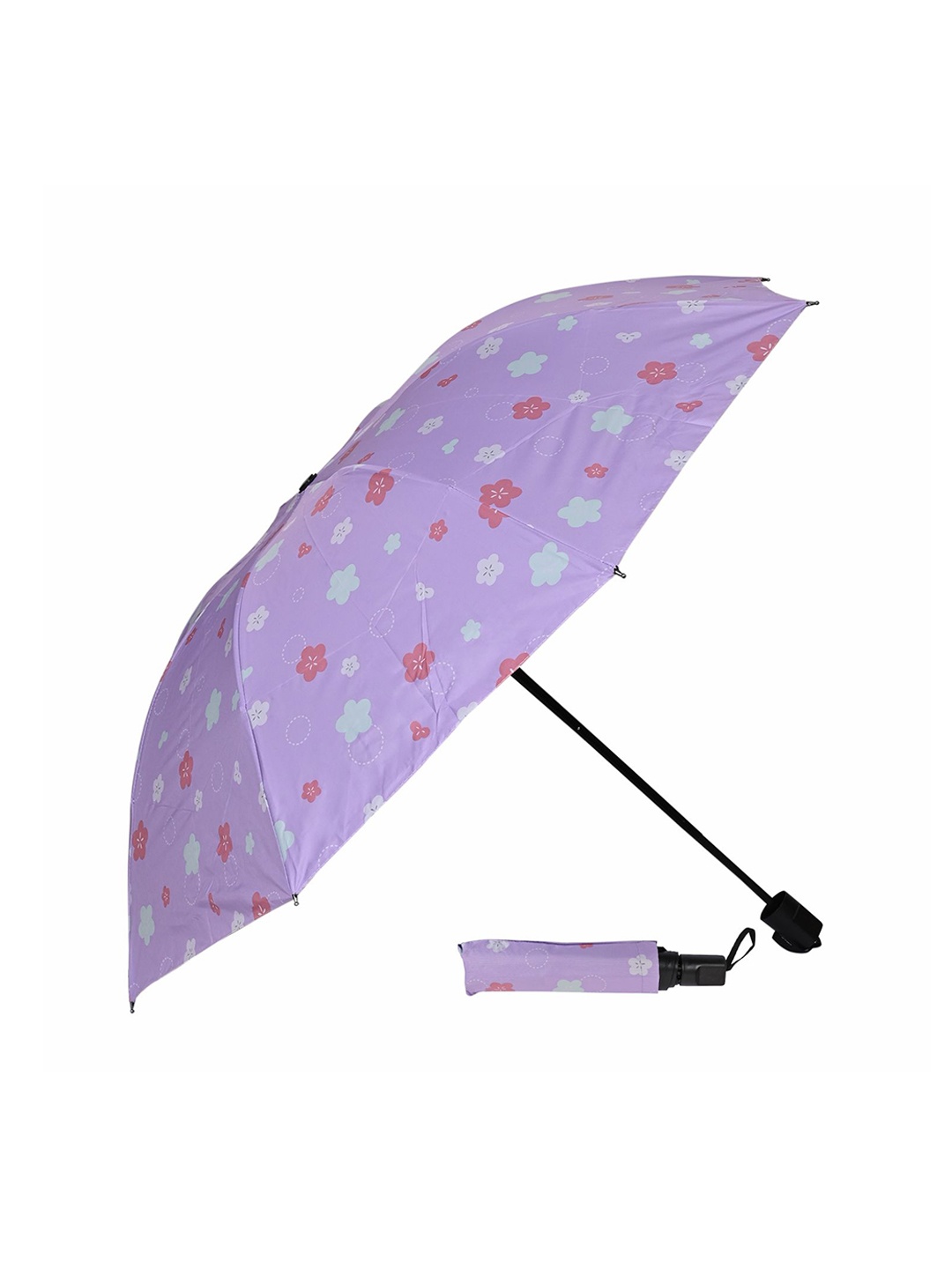 

LOOM LEGACY Manual 3 Fold Self Design Umbrellas, Purple