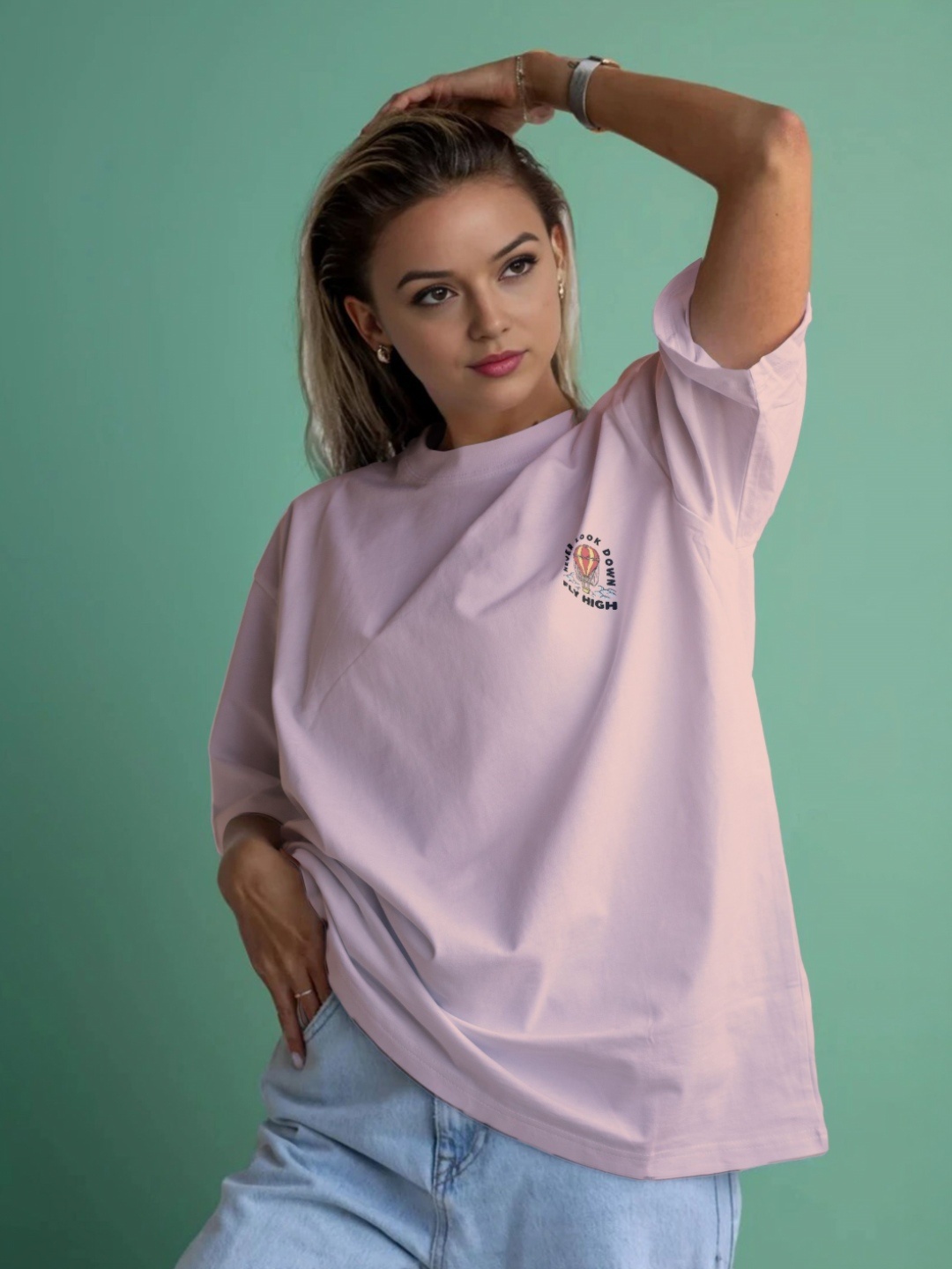 

Moda Rapido Women Applique T-shirt, Peach