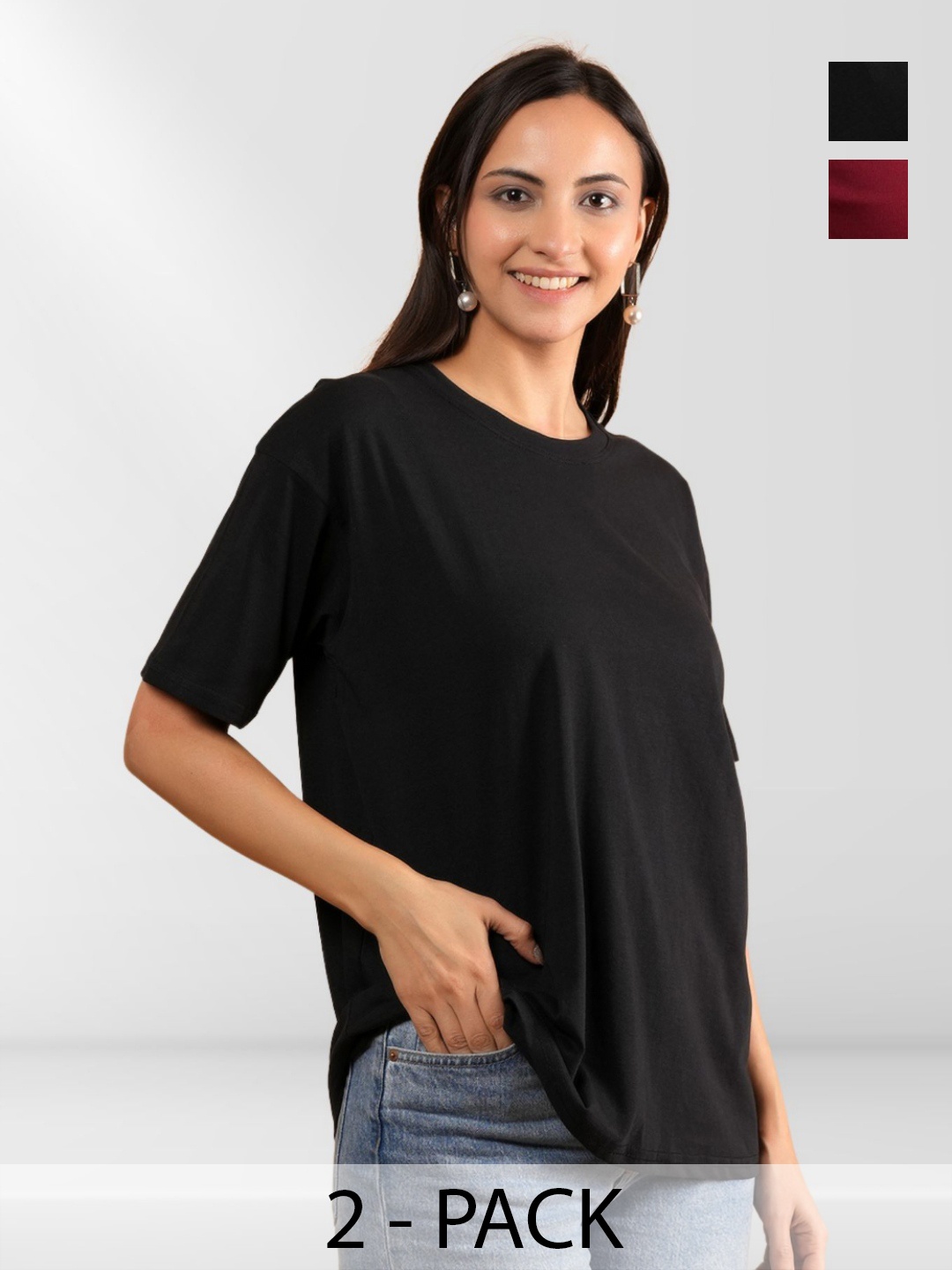 

BAESD Women 2 Printed Pockets T-shirt, Multi