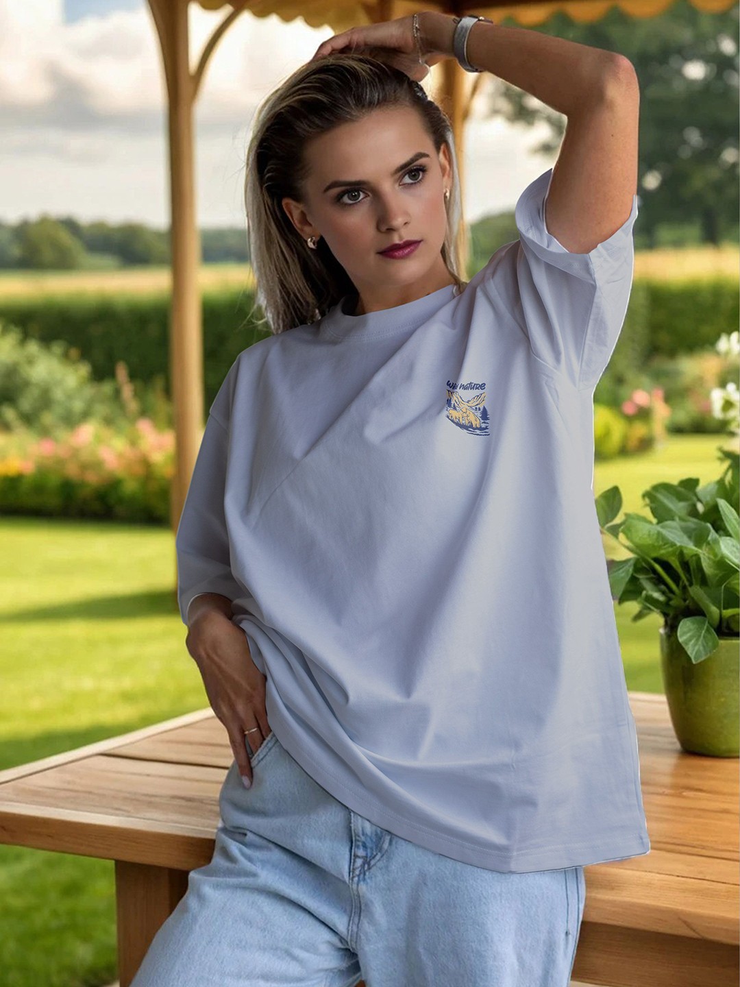 

Moda Rapido Women Applique T-shirt, Grey