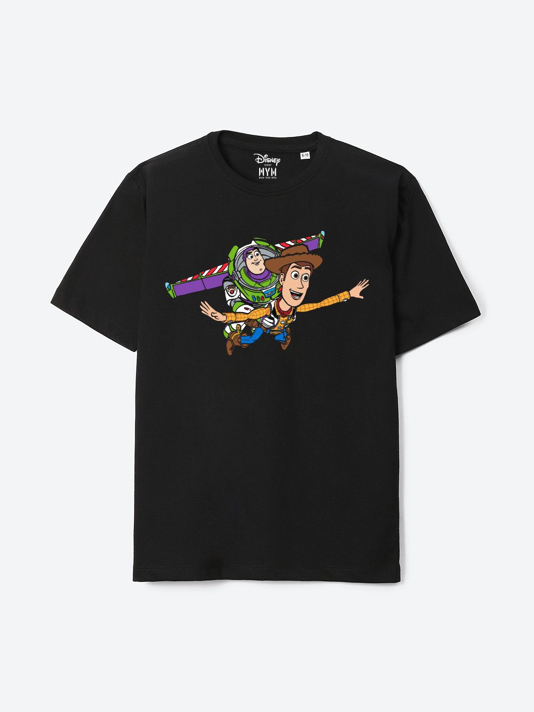 

Wear Your Mind Boys Toy Story Printed Pure Cotton Applique T-shirt, Black