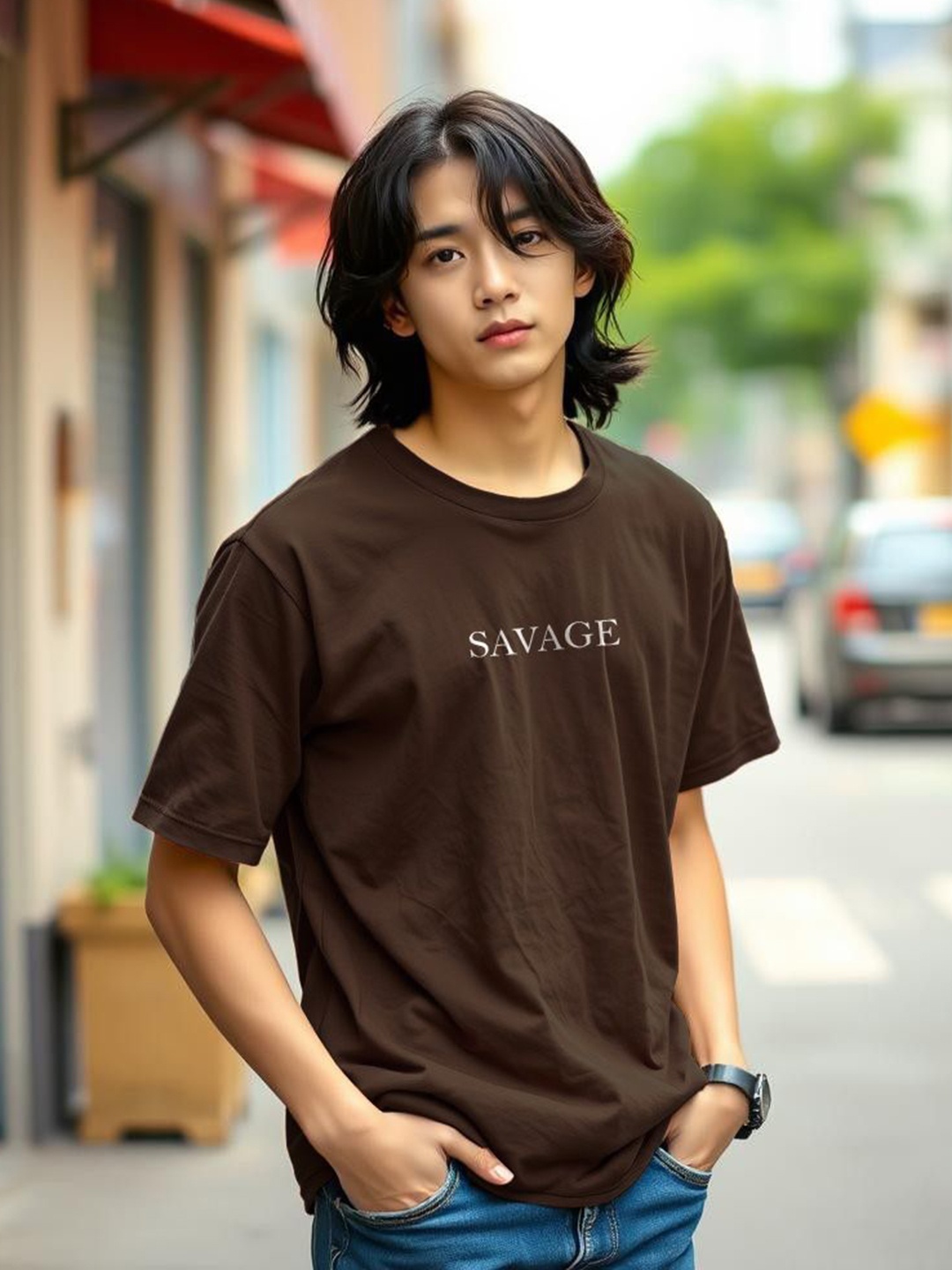 

TOGS & TERRE Men Typography Printed Organic Cotton T-shirt, Brown