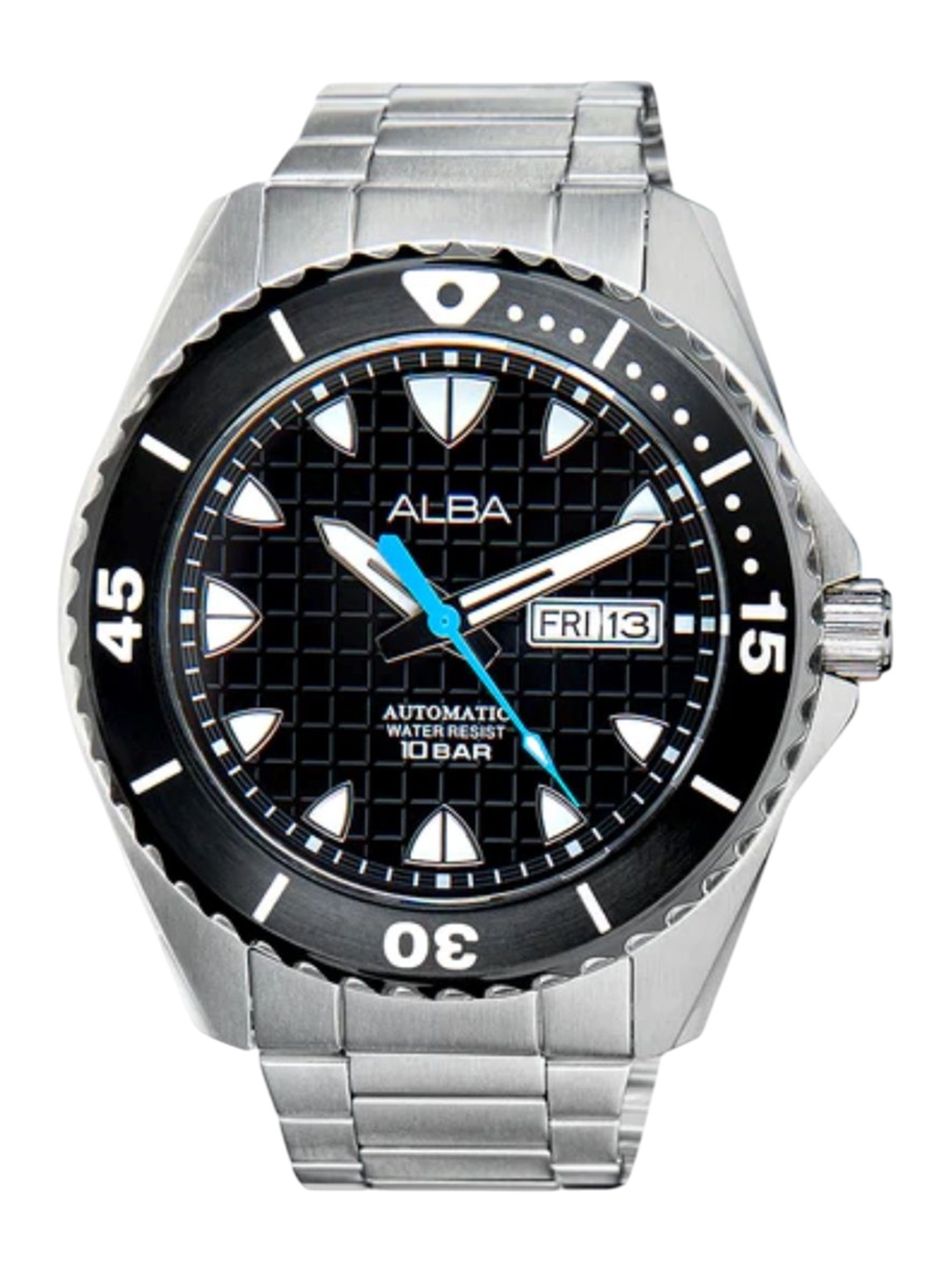 

ALBA Black Patterned Dial Rotating Bezel-AL4573X1