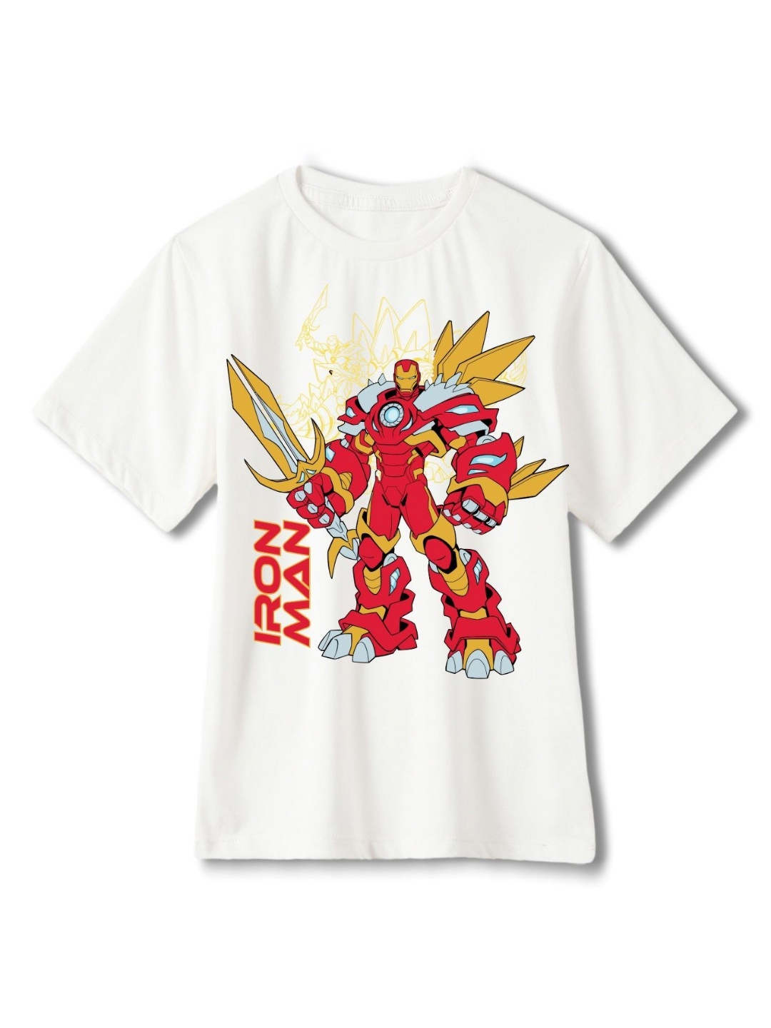 

Wear Your Mind Boys Avengers Printed Pure Cotton Applique T-shirt, White