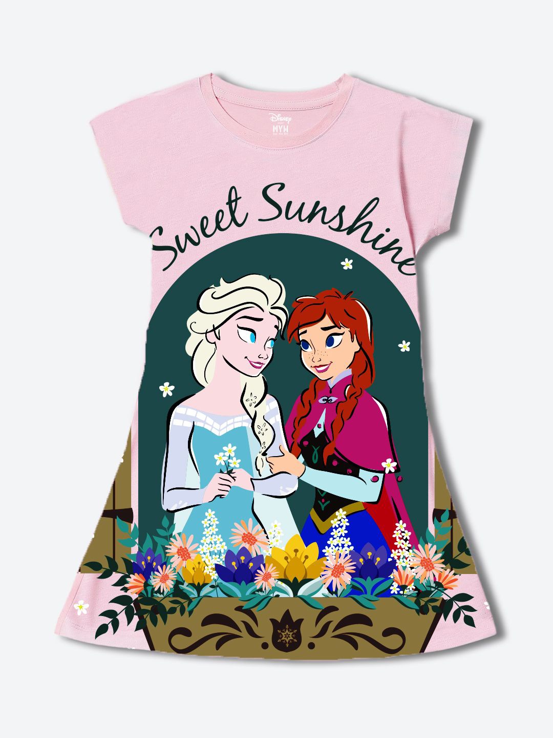 

Wear Your Mind Girls Printed A-Line Dress, Pink