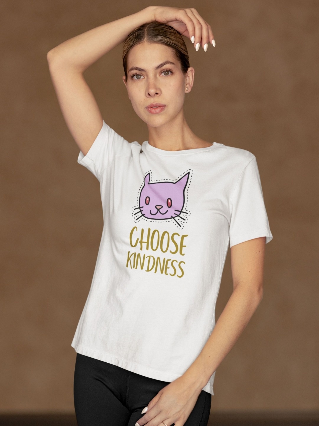 

Moda Rapido Women Typography Bio Finish Applique T-shirt, White