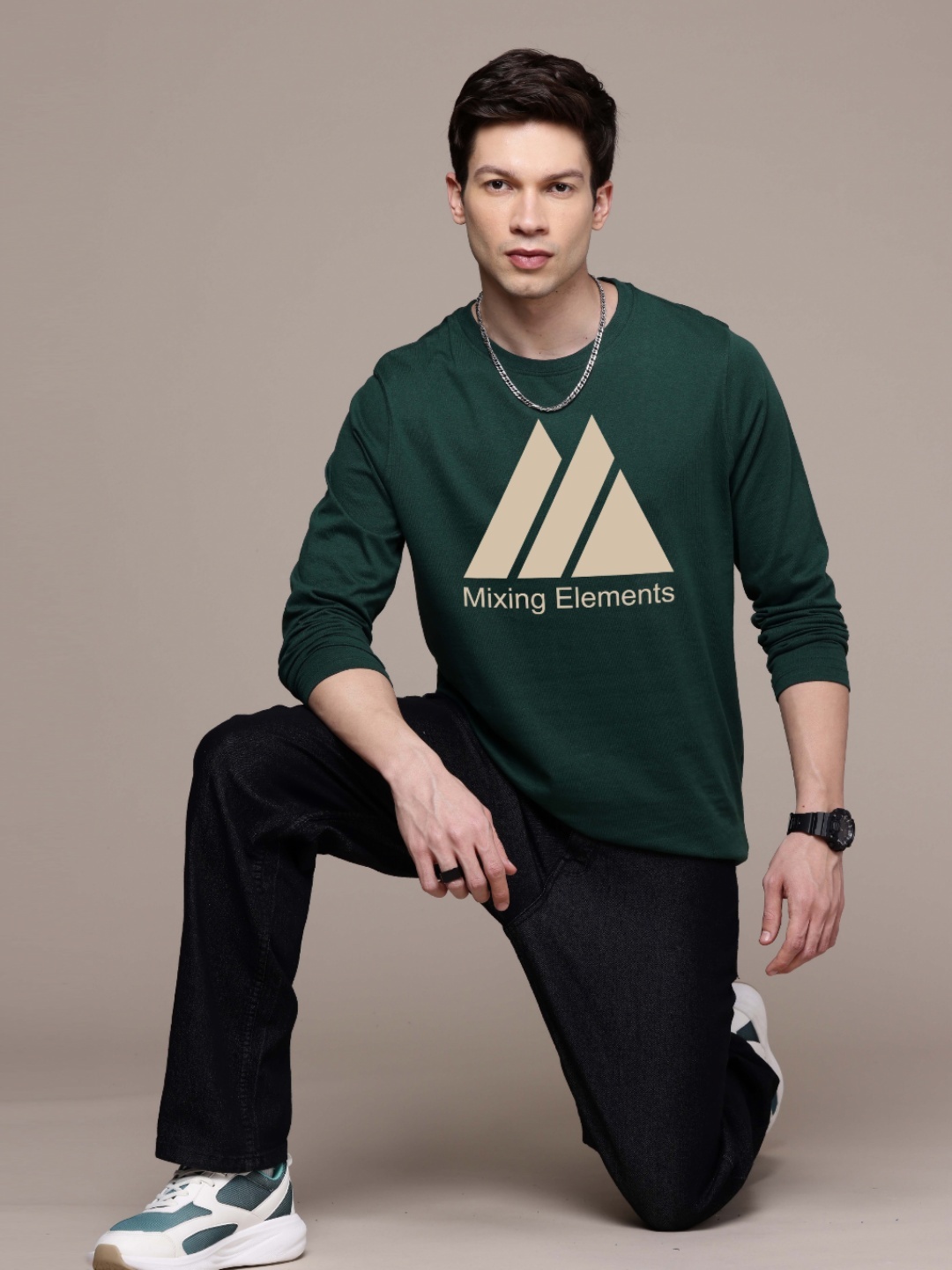 

Moda Rapido Men Printed T-shirt, Green