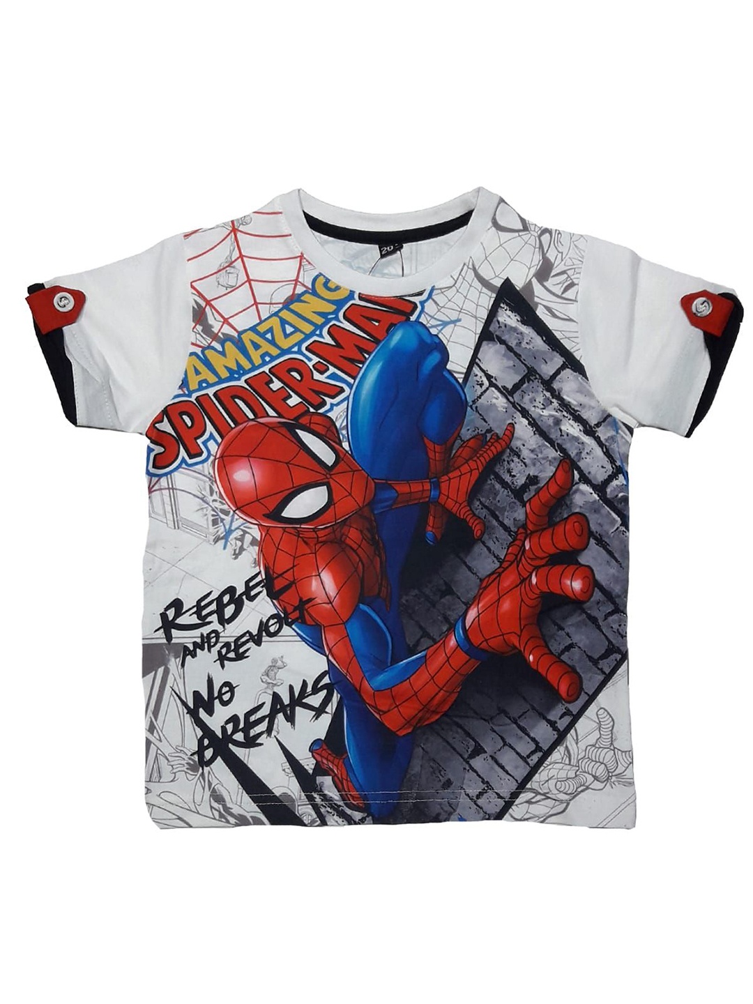 

BAESD Boys Printed Applique T-shirt, White