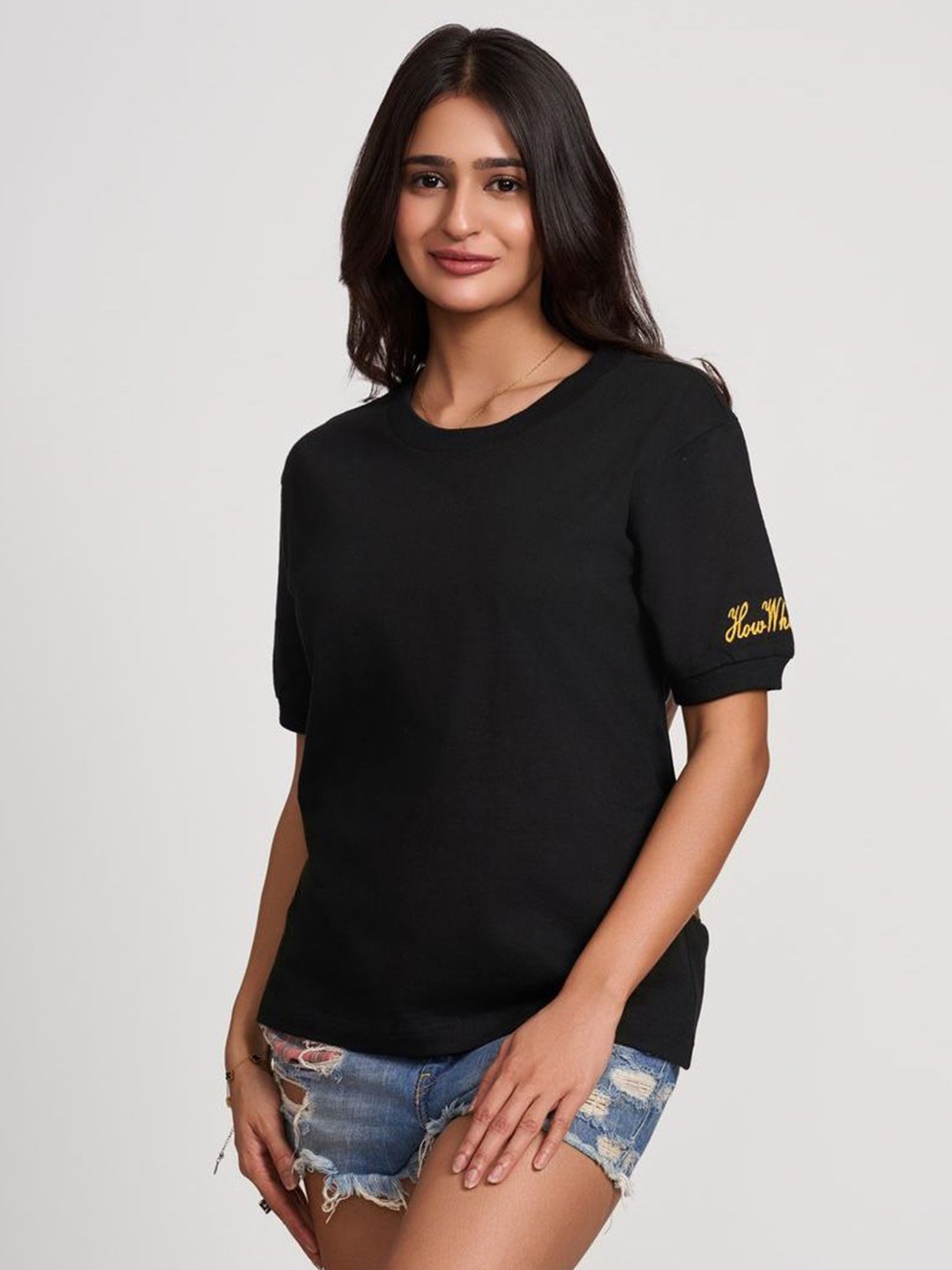 

How When Wear Women Integrity Slogan Tee, Black