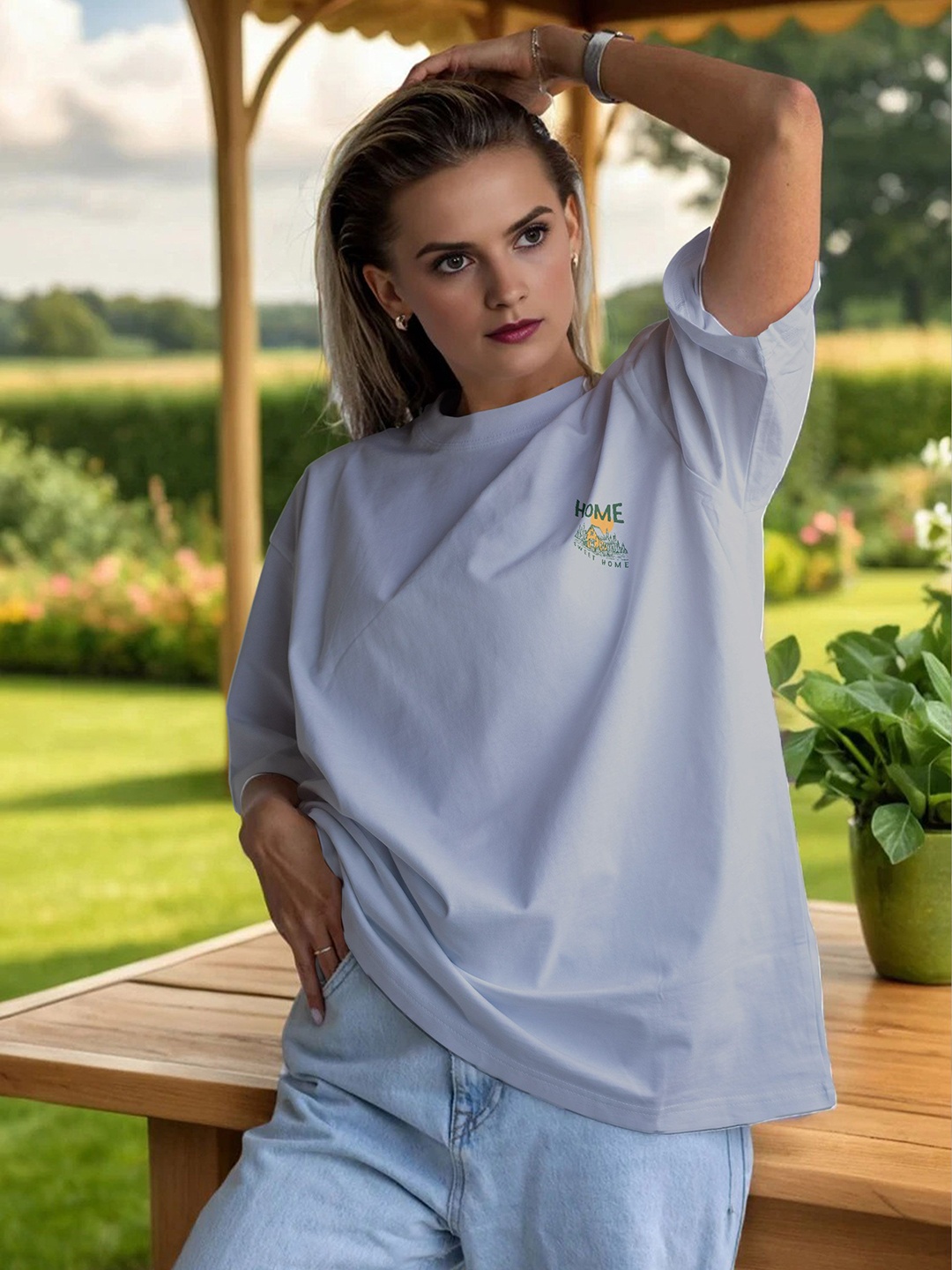 

Moda Rapido Women Applique T-shirt, Grey