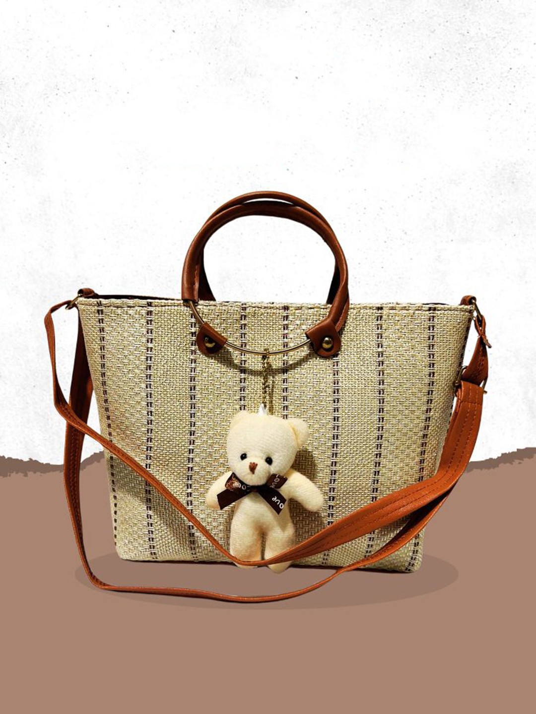 

NEWFASHIONHUBCENTER Oversized Shopper Handheld Bag, Camel brown