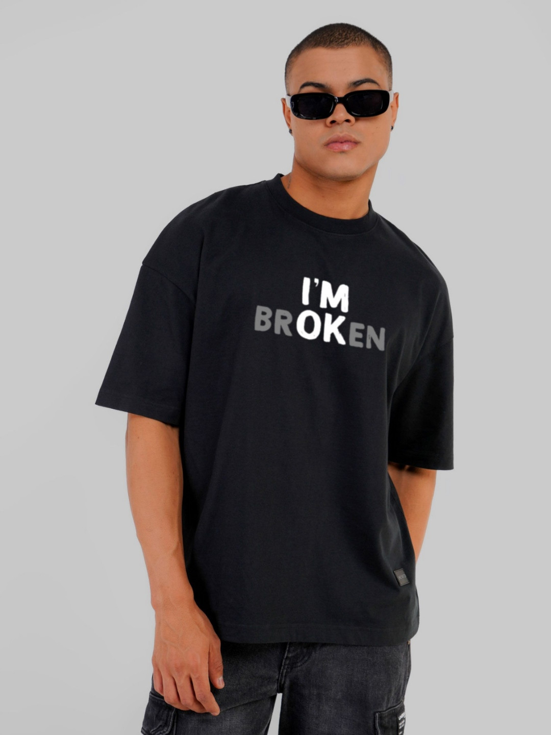 

Underrated Club Men Typography Printed Bio Finish Applique T-shirt, Black