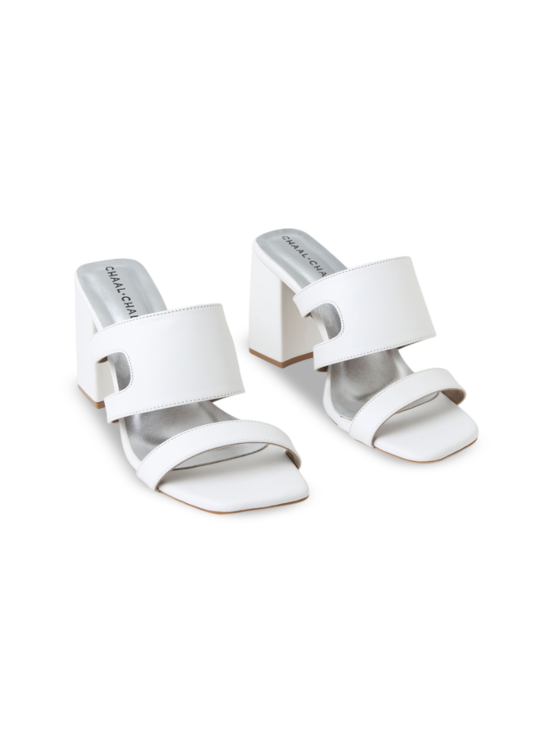 

CHAAL CHALAN PU Work Block Sandals, White