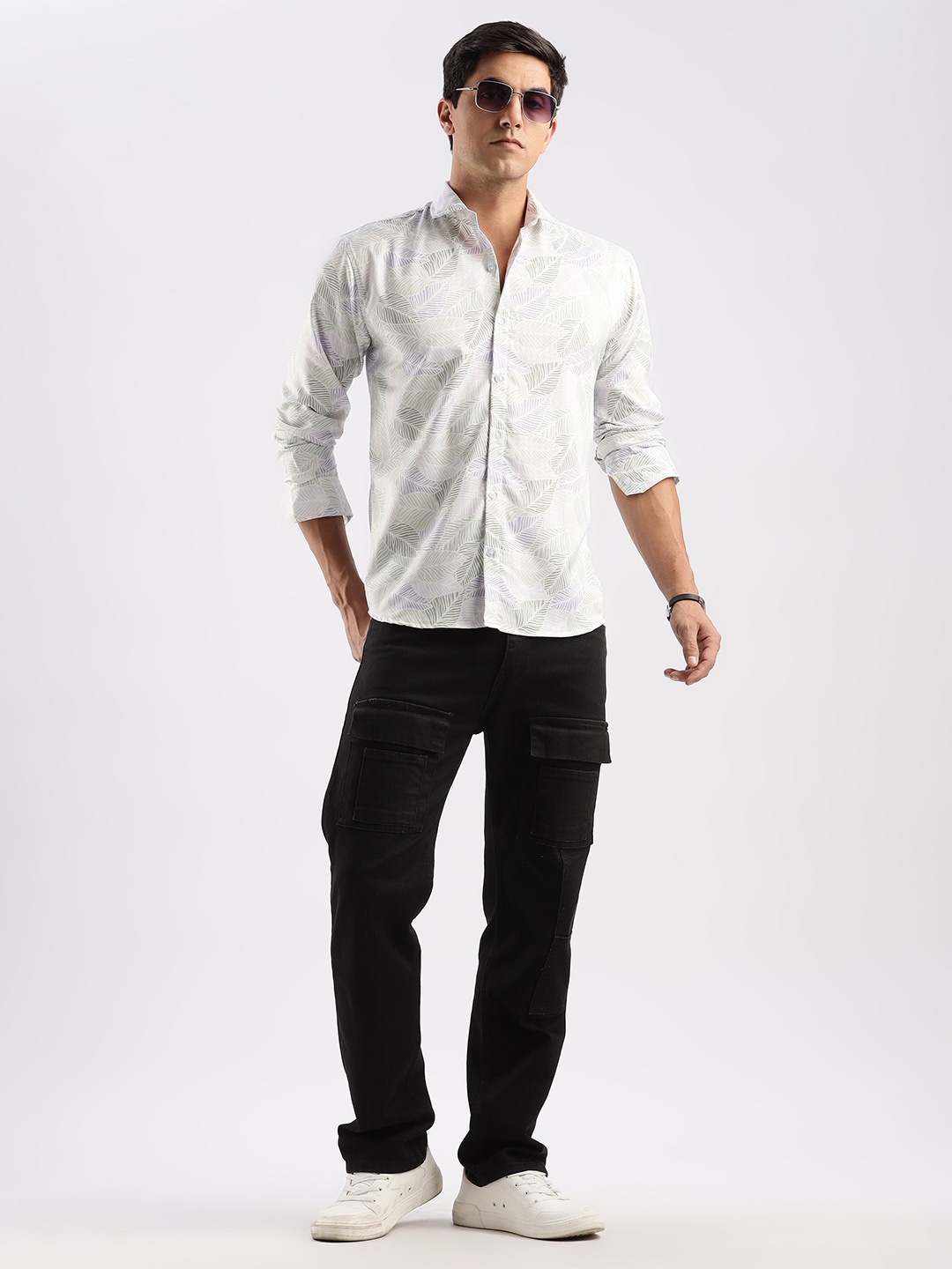 

RICH & ROMAN Men Classic Printed Semiformal Shirt, Multi