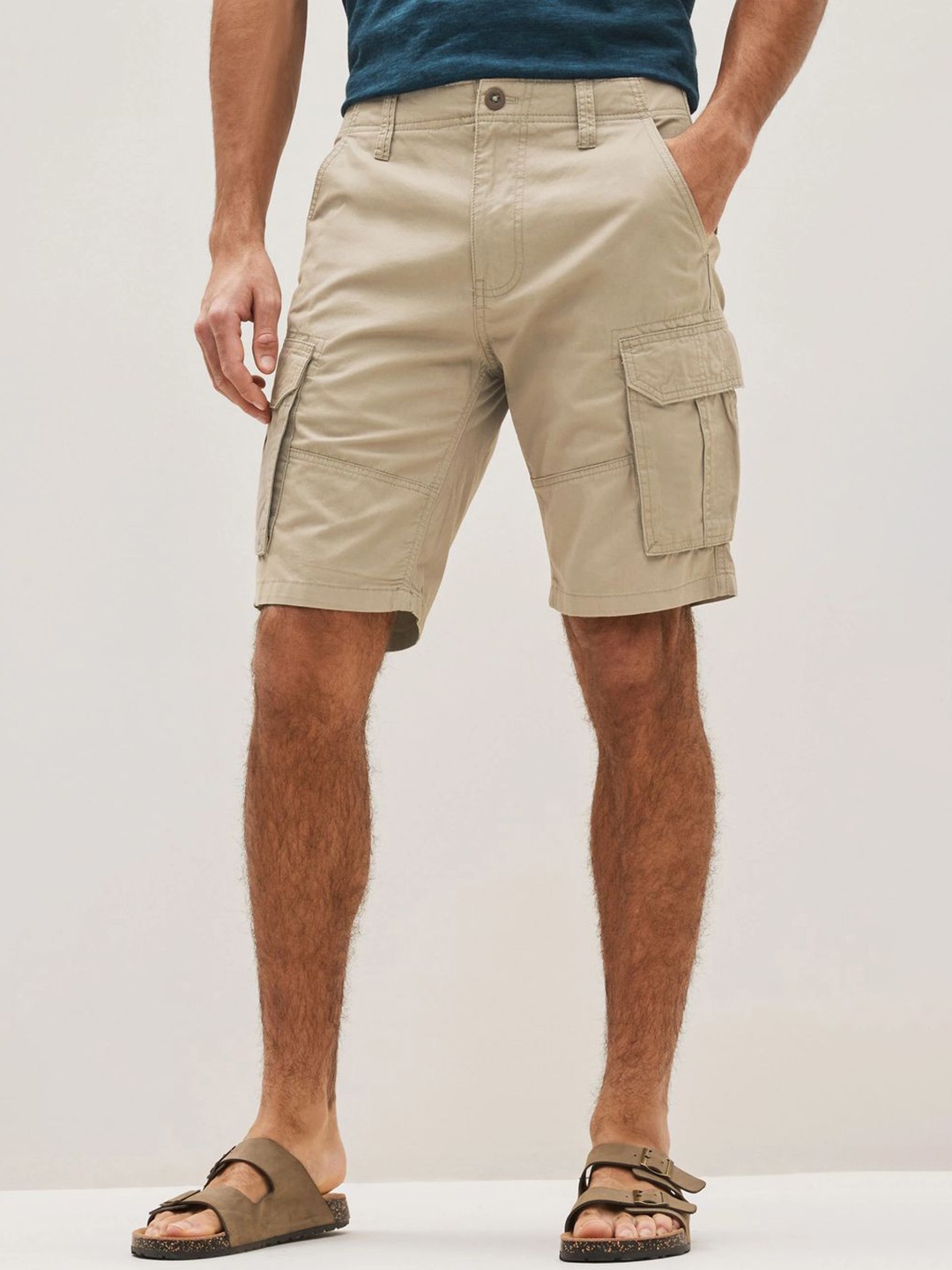 

BAESD Men Regular Fit Mid-Rise Cargo Shorts, Brown