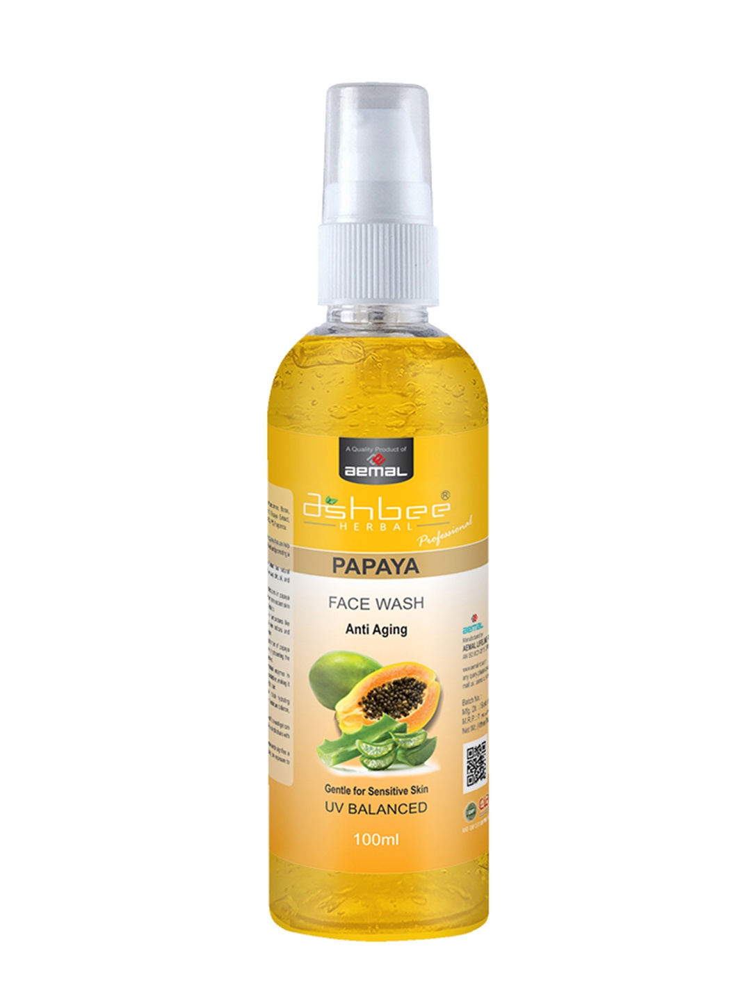 

Ashbee Papaya Face Wash With Aloe Vera - 100 ml, Orange