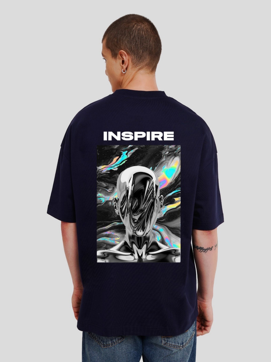 

Underrated Club Men Printed Bio Finish Applique T-shirt, Navy blue