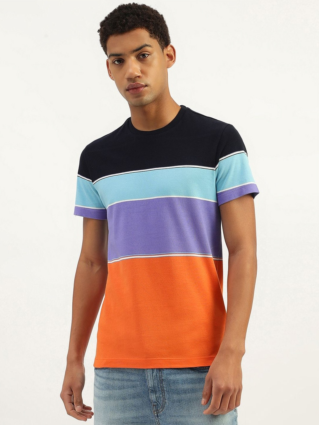 

United Colors of Benetton Men Colourblocked Pure Cotton Pockets T-shirt, Multi