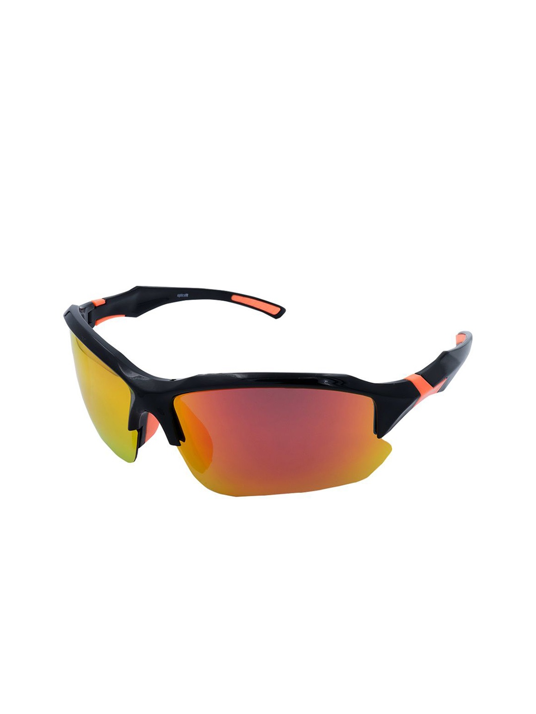 

Opticsfit Unisex Sports Sunglasses with Polarised and UV Protected Lens, Red