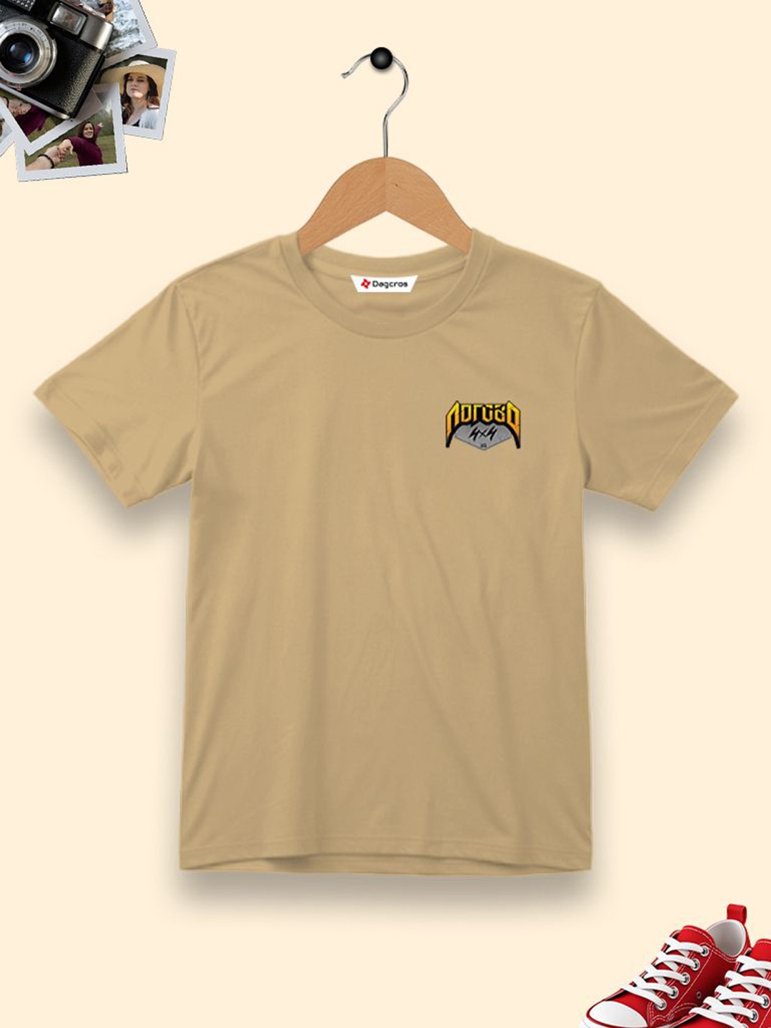 

Dagcros Boys Printed T-shirt, Beige