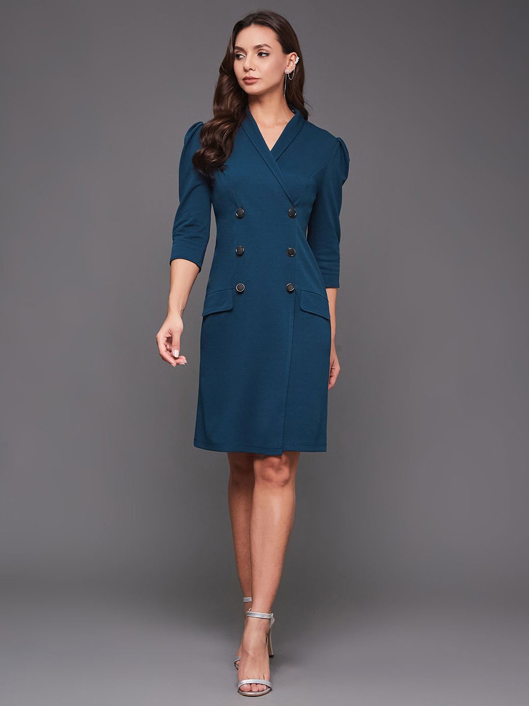 

Miss Chase Georgette Dress, Teal