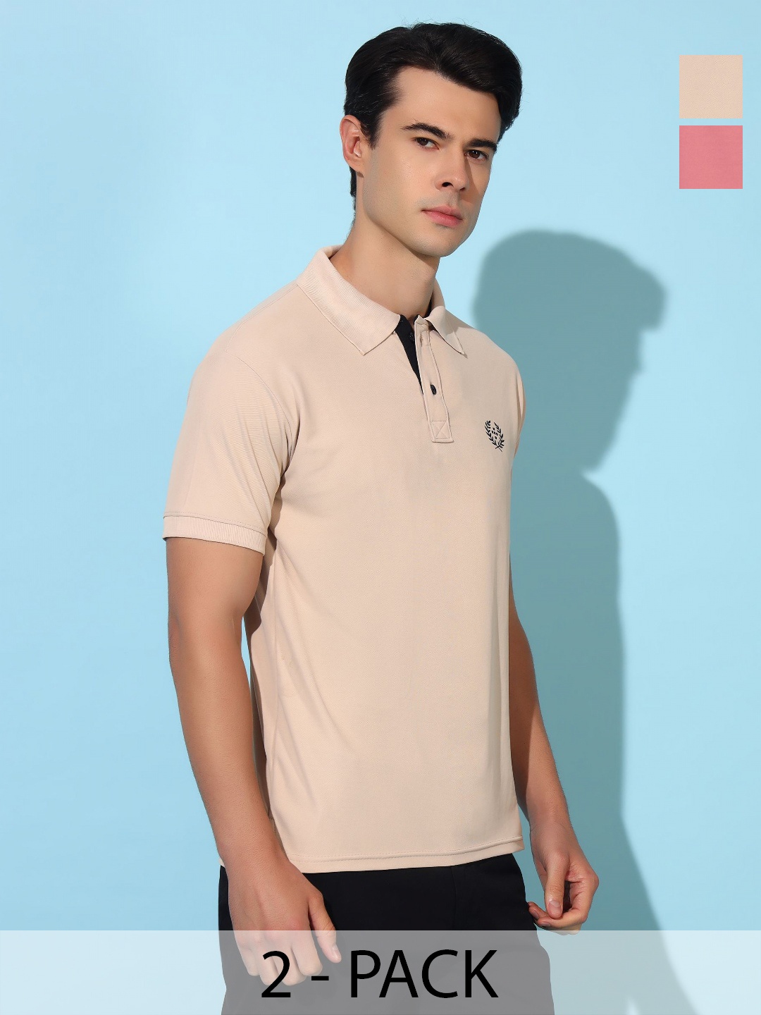 

Christy World Men 2 Polo Collar T-shirt, Multi