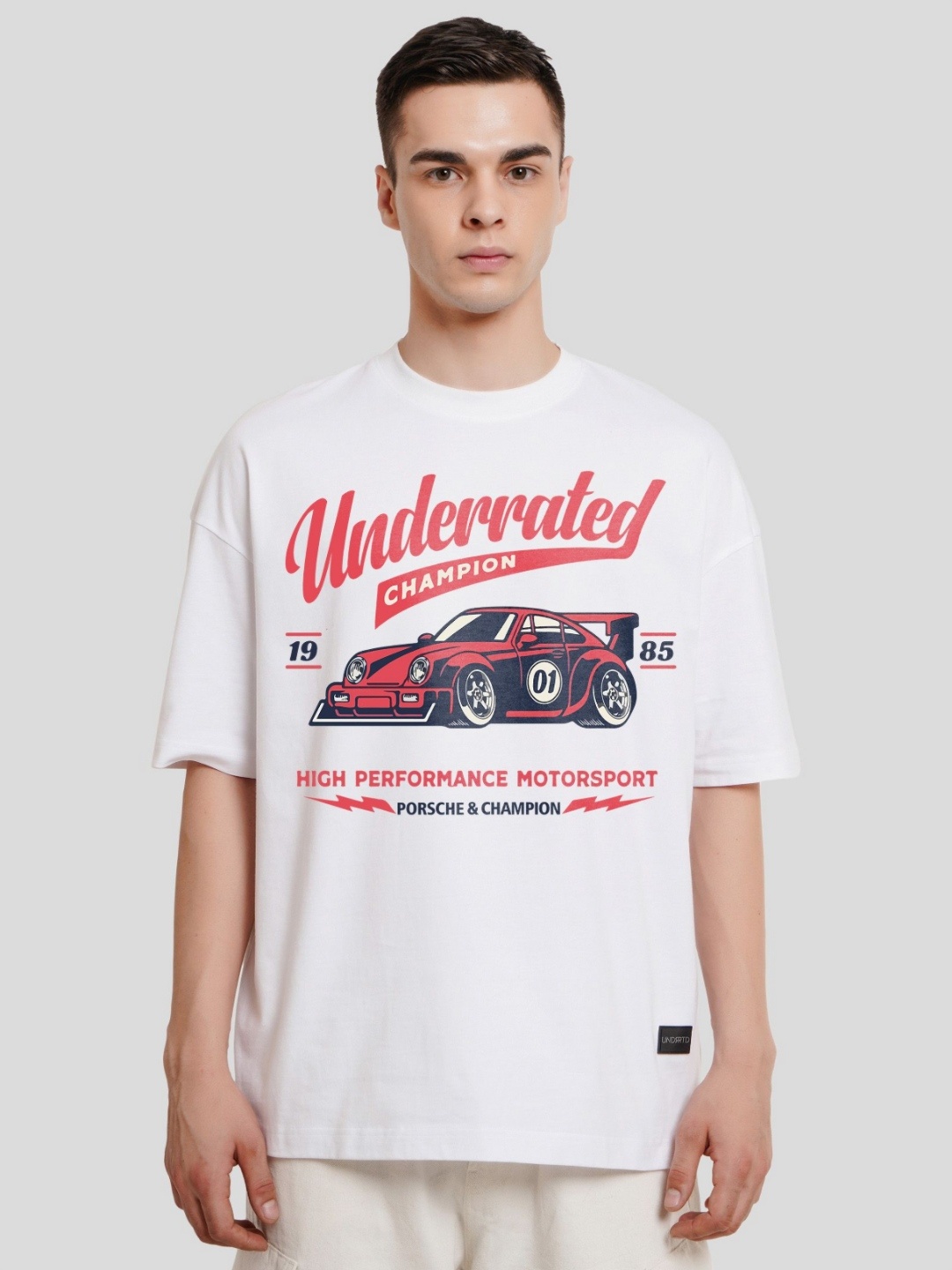 

Underrated Club Men Typography Printed Bio Finish Applique T-shirt, White