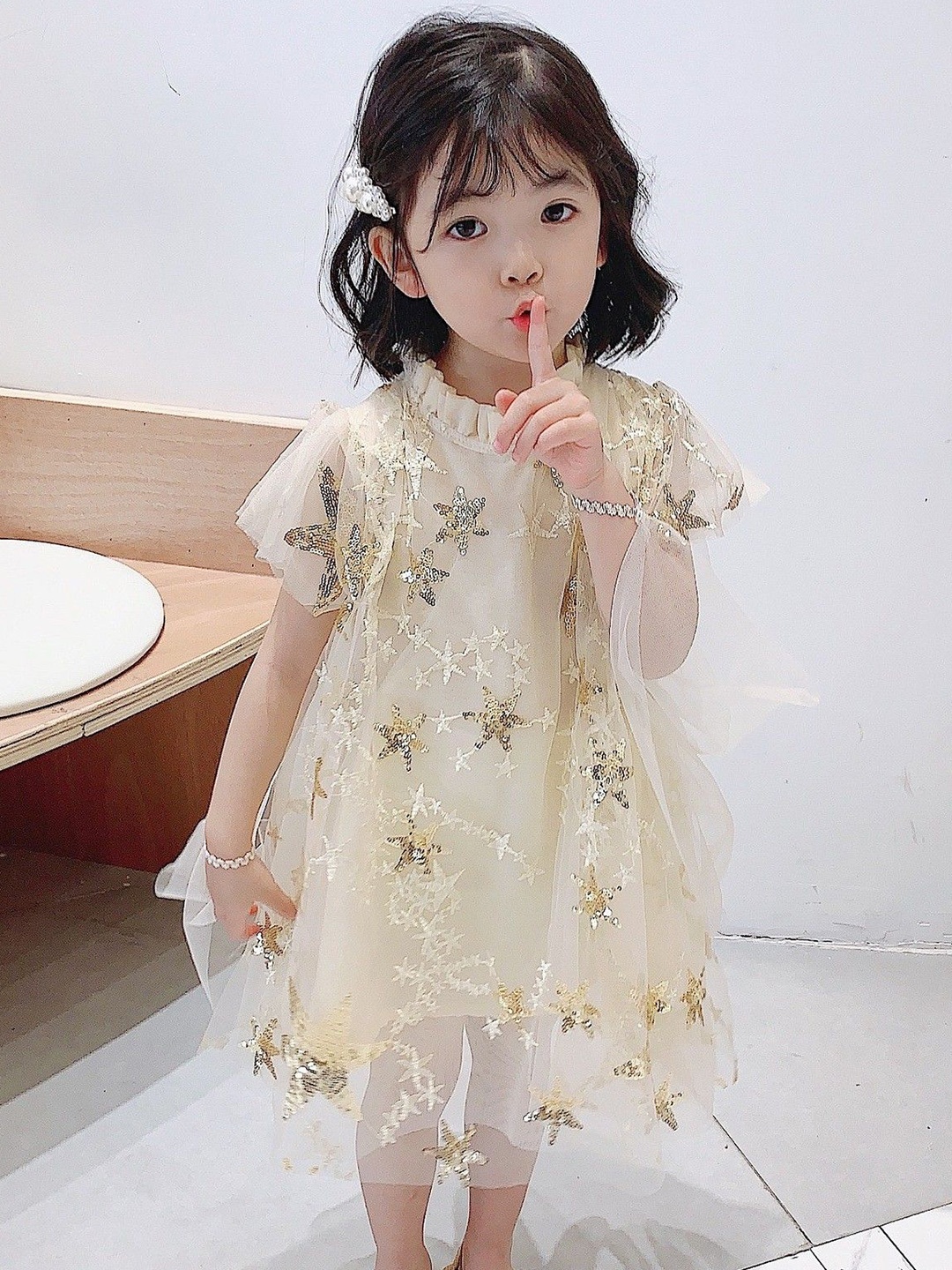 

StyleCast x Revolte Girls Embellished A-Line Mini Dress, Off white