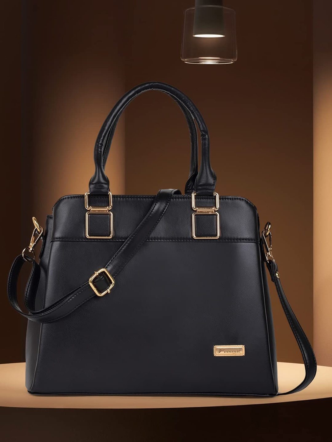 

FOMMIL PU Shoulder Bag, Black