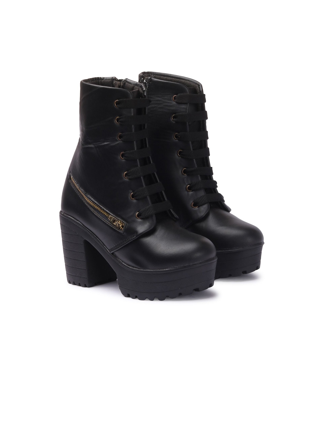 

STRASSE PARIS Women Ankle Length Block Heeled Boots, Black
