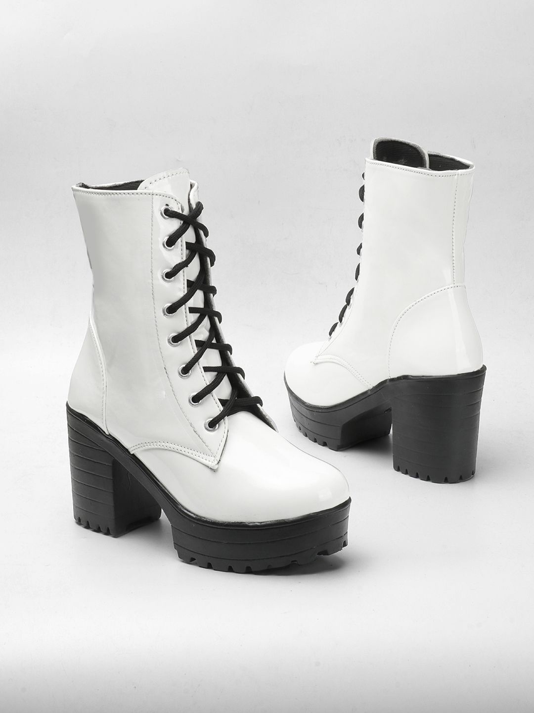 

STRASSE PARIS Women Ankle Length Block Heeled Boots, White