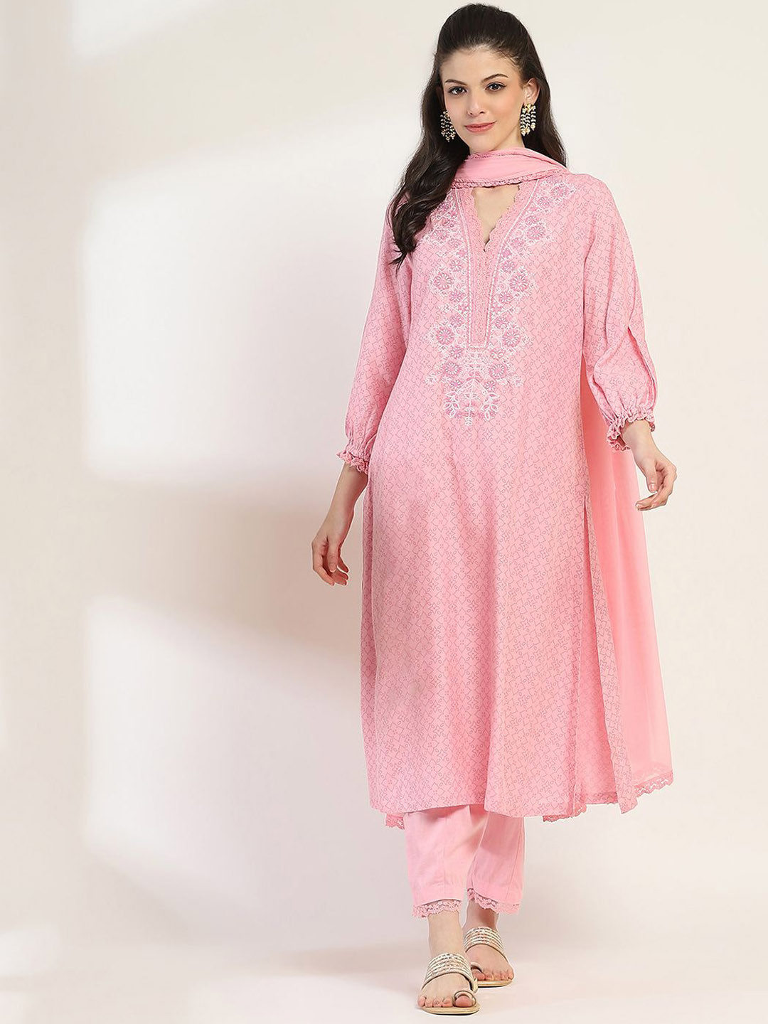

Rangriti Women Kurta with Salwar & With Dupatta, Pink