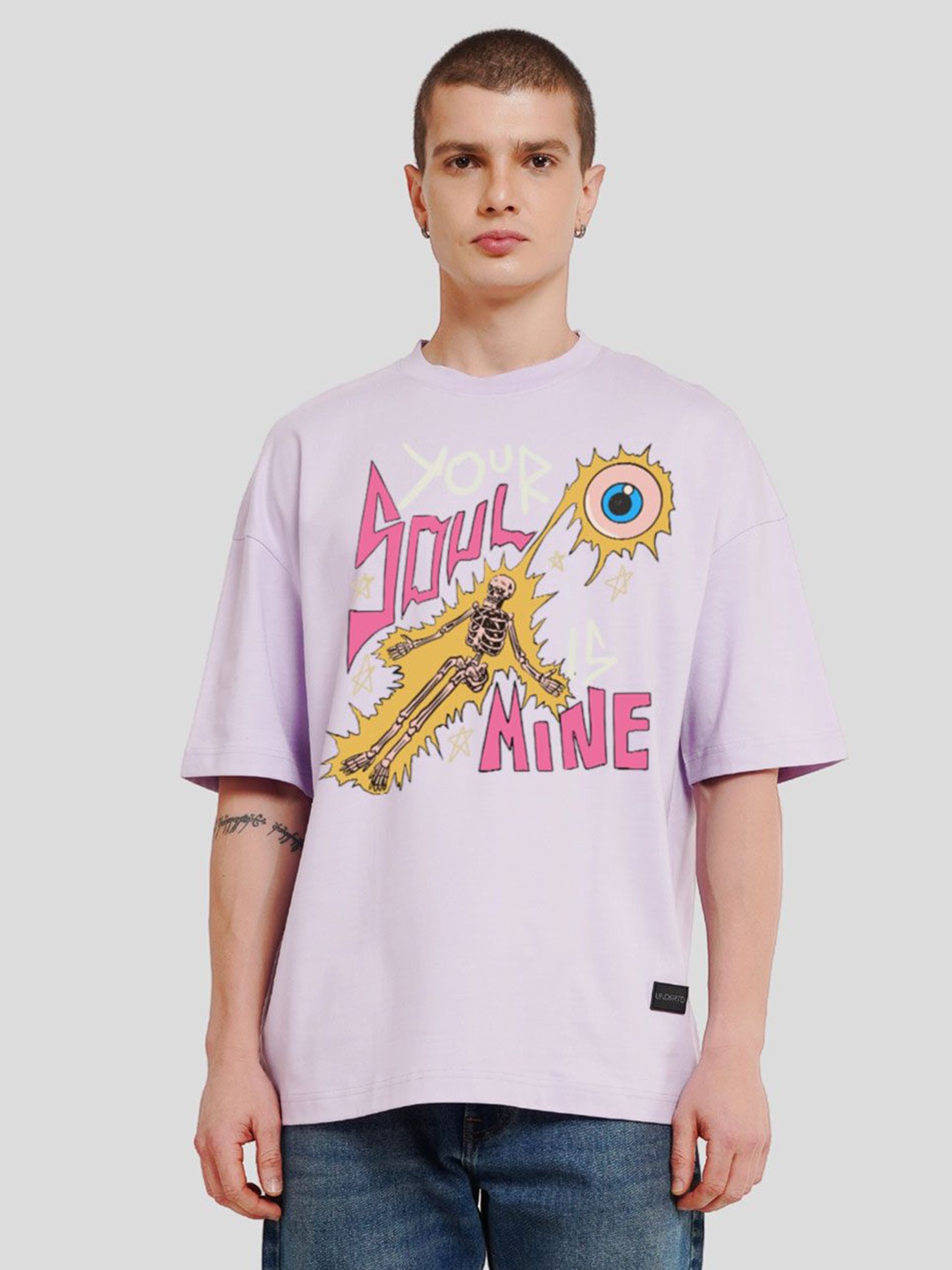 

Underrated Club Men Printed Bio Finish Pockets T-shirt, Lavender