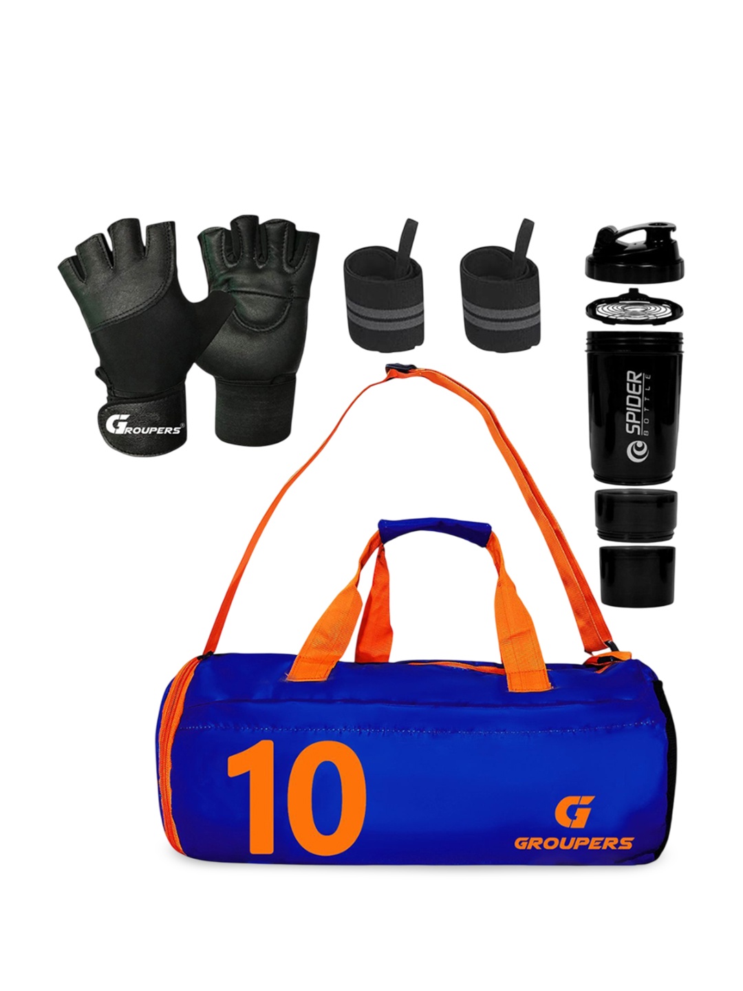 

GROUPERS Medium Foldable Sports or Gym Duffel Bag, Blue