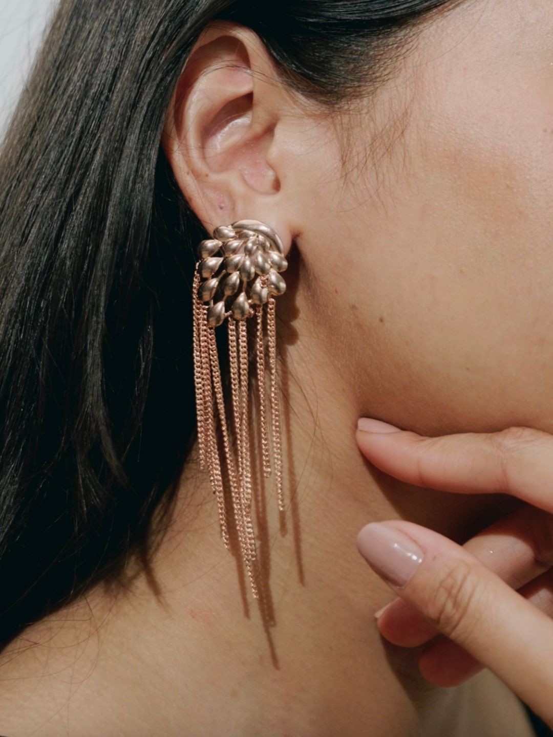 

House of Pehr Rose Gold-Plated Contemporary Grapevine Drop Earrings