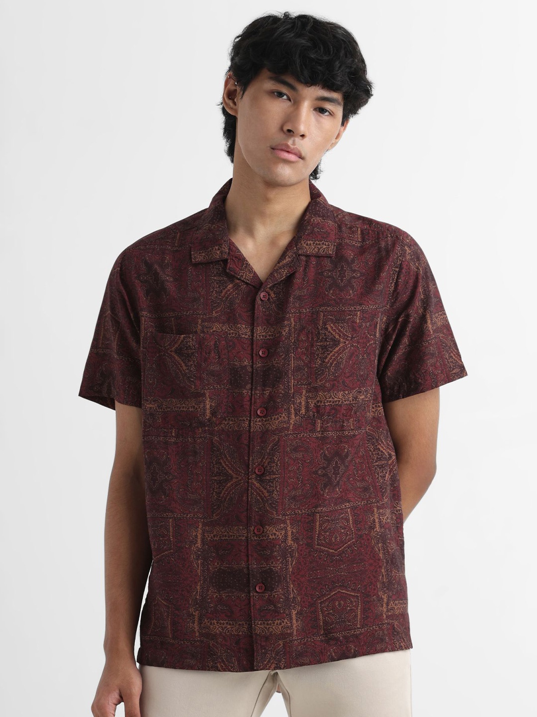 

YUVAKAA Men Casual Shirt, Maroon