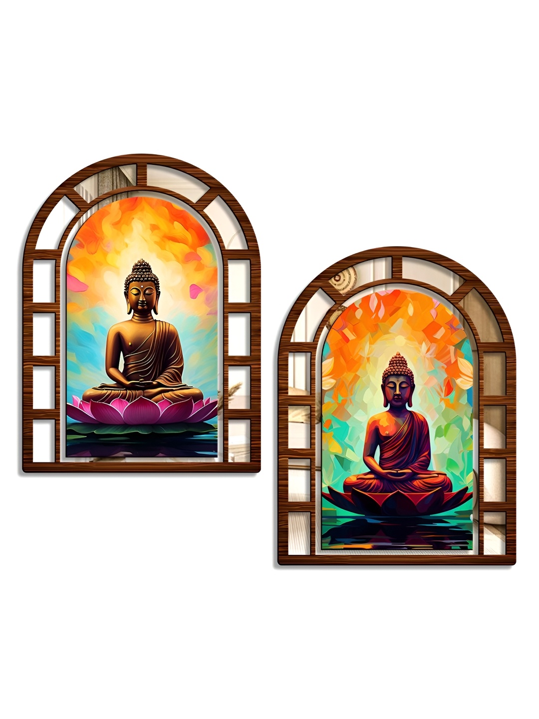 

Wall Hanging Decorative Items | Home Decoration Material | Jharokha Hanging - Pack of 2, Brown