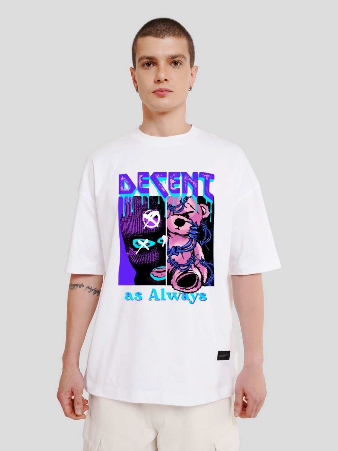 

Underrated Club Men Printed Bio Finish Applique T-shirt, White