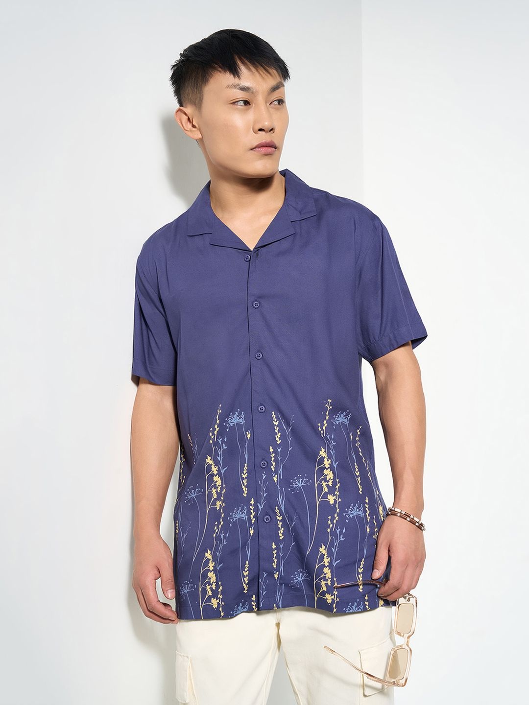 

7 Alt by Pantaloons Men Slim Fit Opaque Casual Shirt, Blue