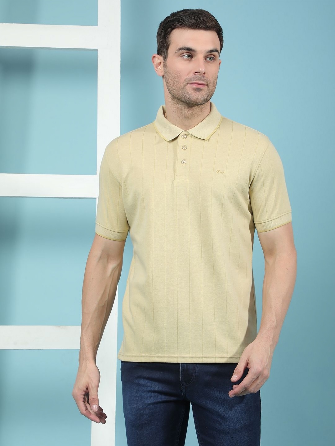 

Canary London Men Polo Collar Slim Fit T-shirt, Yellow