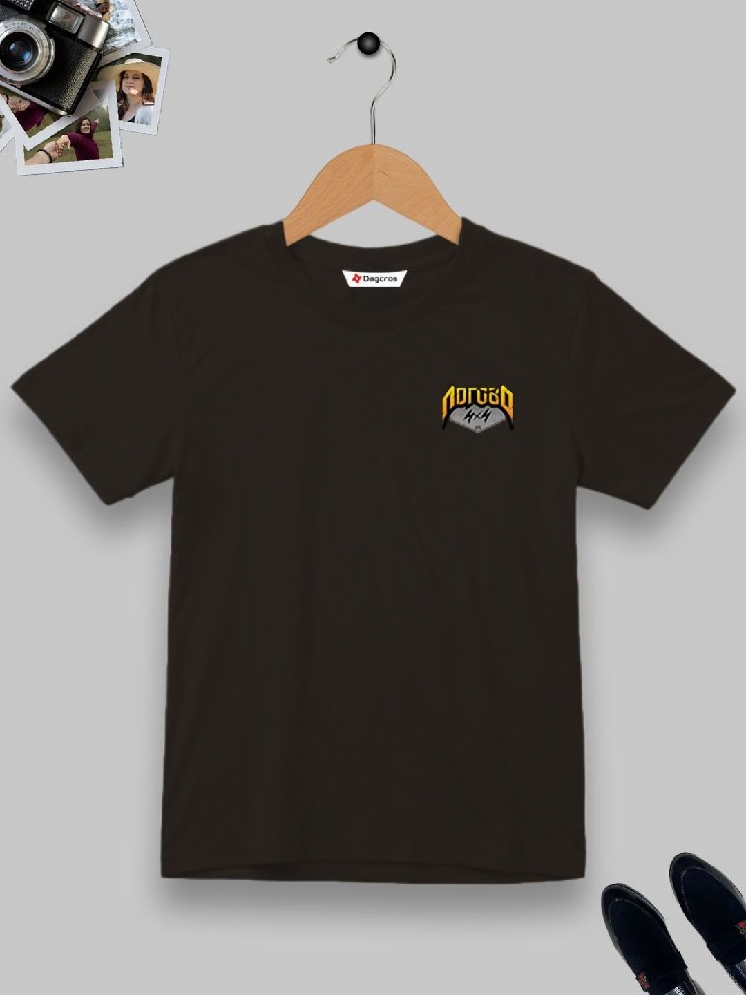 

Dagcros Boys Printed T-shirt, Brown