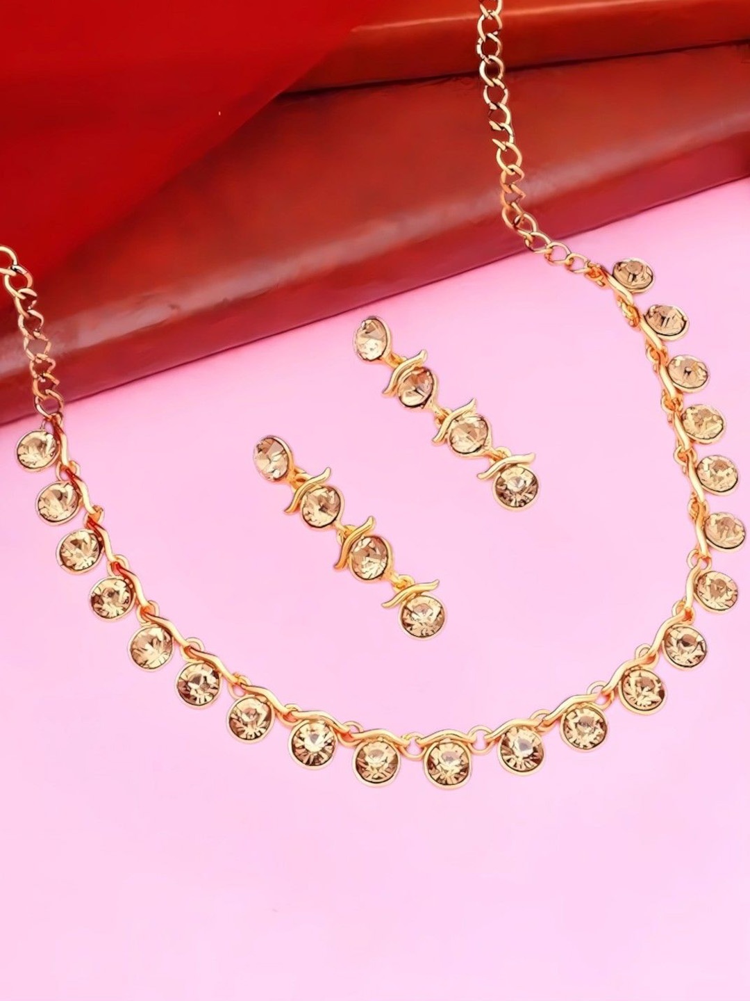 

Anouk Gold-Plated American Diamond-Studded Jewellery Set