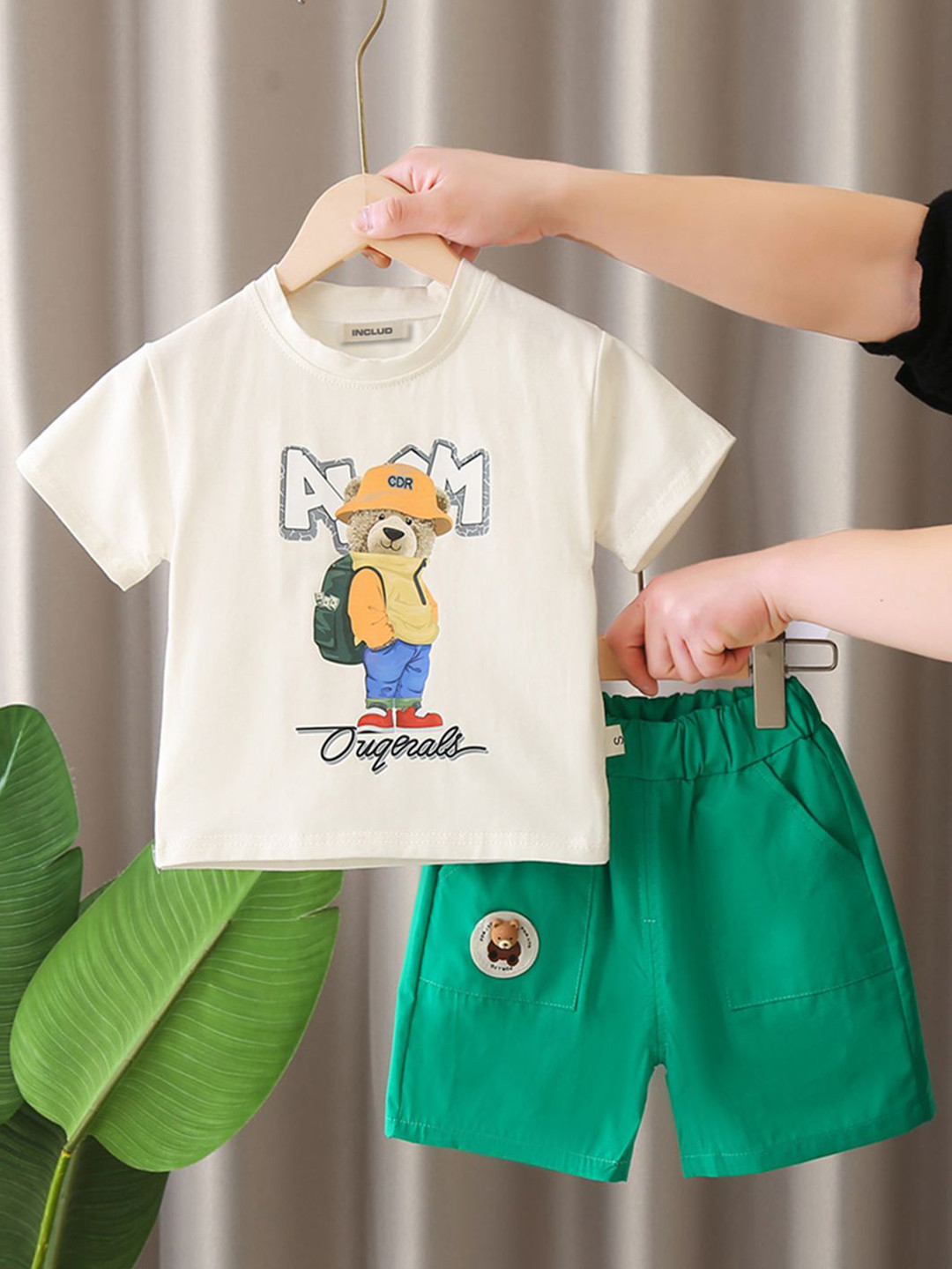 

INCLUD Boys Printed T-shirt With Shorts, White