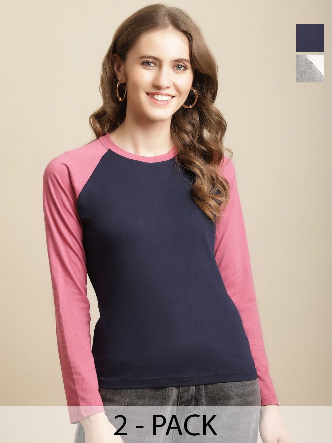 

Tromko Women 2 Colourblocked T-shirt, Multi