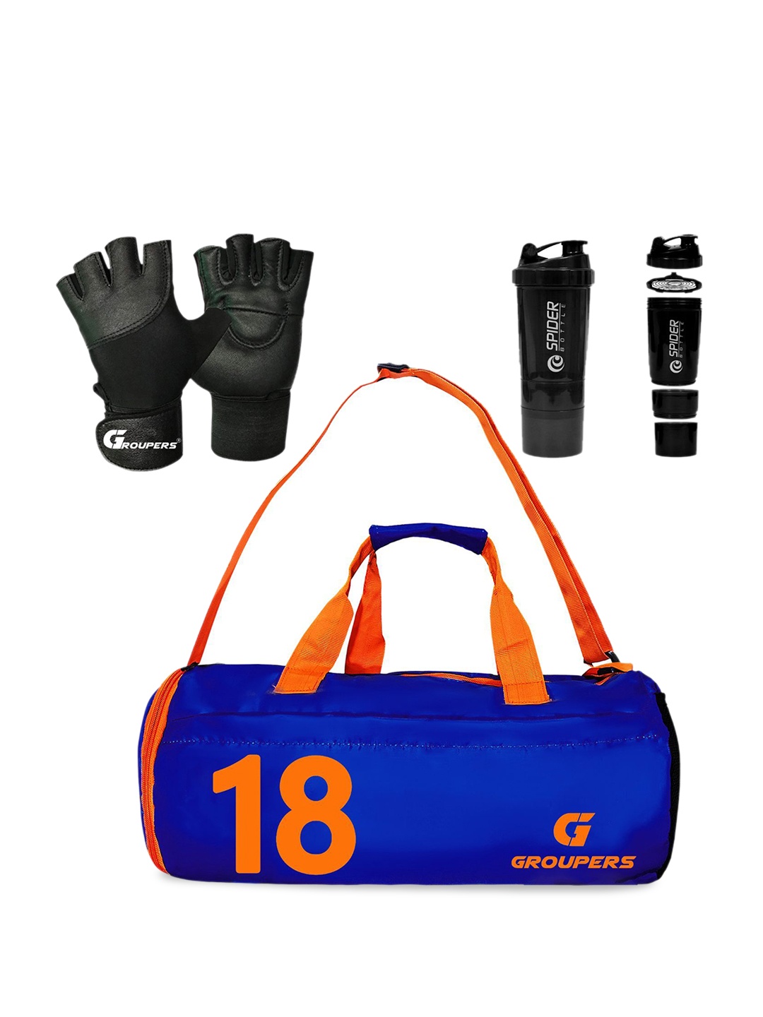 

GROUPERS Medium Foldable Sports or Gym Duffel Bag, Blue