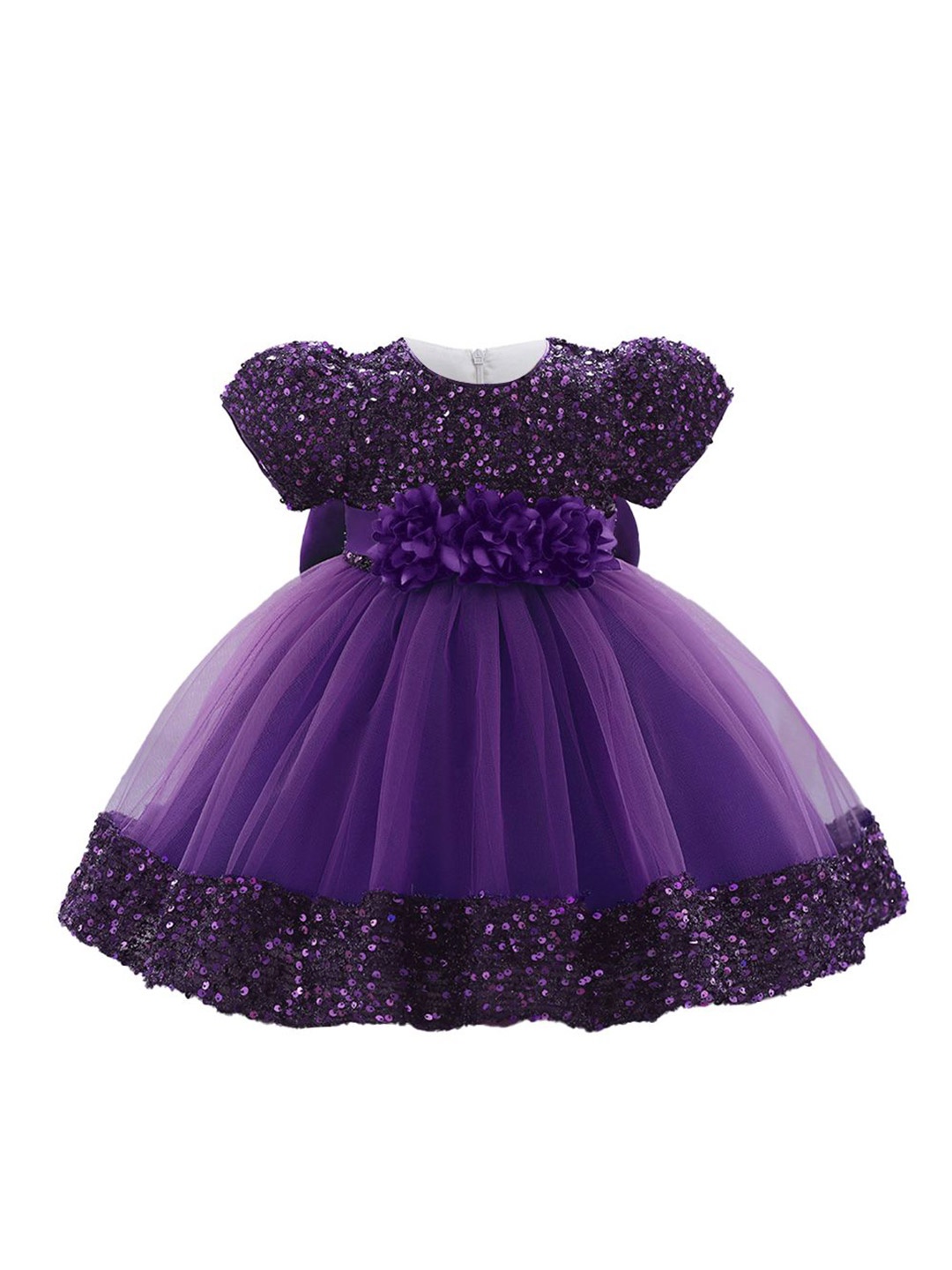 

StyleCast x Revolte Embellished Applique Net Balloon Dress, Purple
